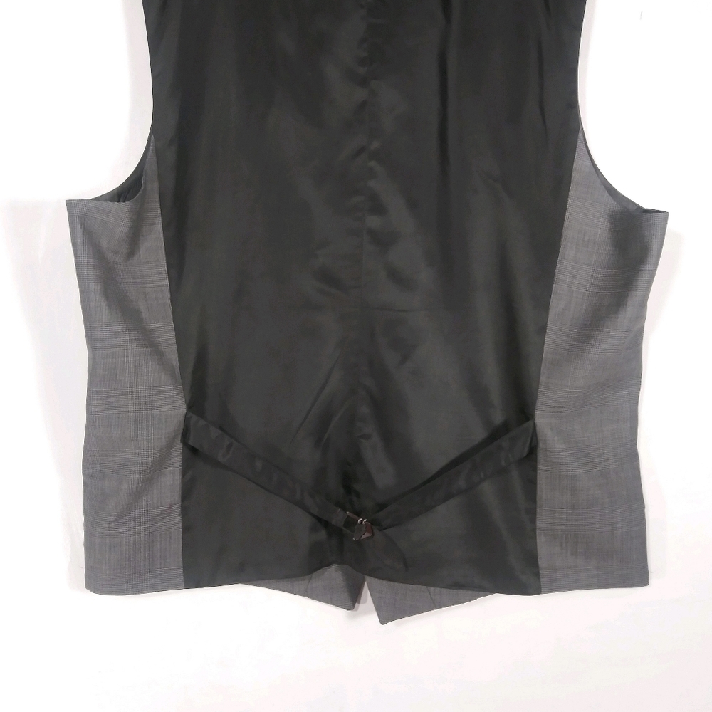 Express - Glen Pattern Gray Wool Blend Button Vest - image 5